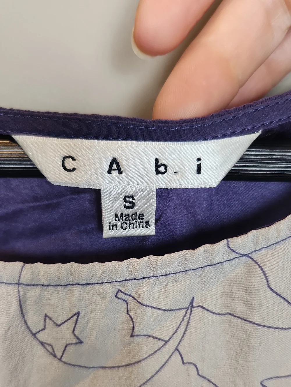 Cabi Stargazer Purple Blue 100% Silk Top Size Small